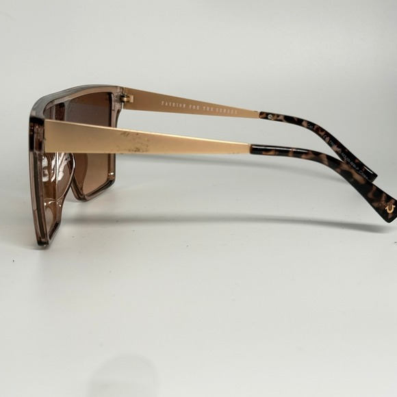 True Religion Womens Square Shield Sunglasses Brown Gradient Tortoise TR3002 main image 5